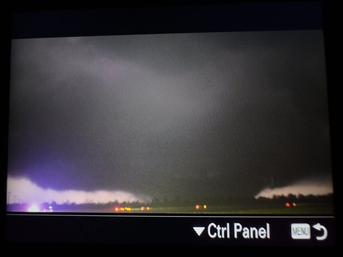 CRyanMauk's tweet photo. I’m still processing what I witnessed tonight. Here’s some low-res viewfinder grabs. After tomorrow’s chase I’m going home to Fargo to edit this thing. It’s going to take some denoising in post, but this one’s gonna be an episode to remember 🎥 🌪️ https://t.co/Xpx4Mcdcj7 https://t.co/KxR6JywTzw