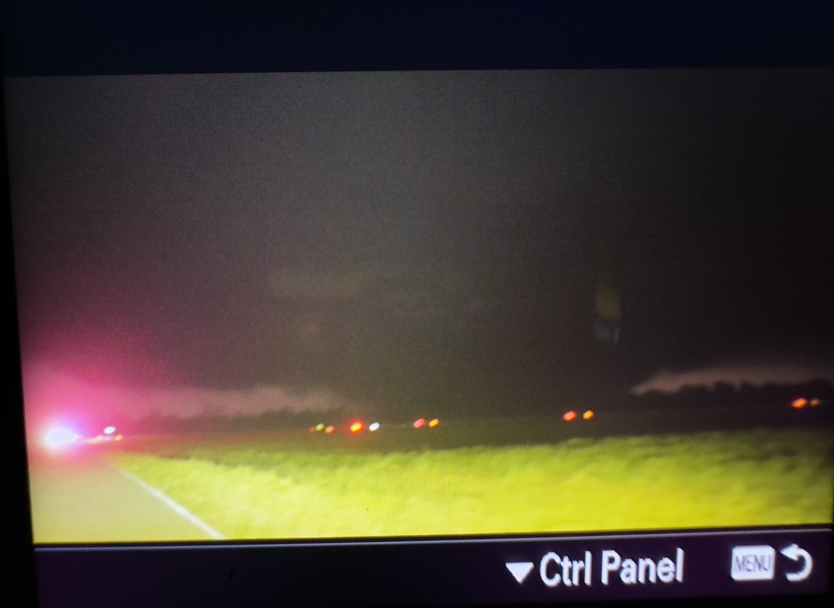 CRyanMauk's tweet photo. I’m still processing what I witnessed tonight. Here’s some low-res viewfinder grabs. After tomorrow’s chase I’m going home to Fargo to edit this thing. It’s going to take some denoising in post, but this one’s gonna be an episode to remember 🎥 🌪️ https://t.co/Xpx4Mcdcj7 https://t.co/KxR6JywTzw