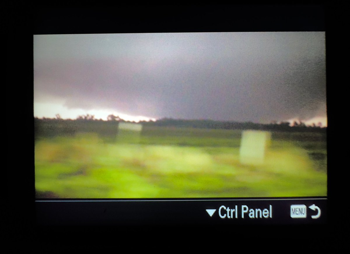 CRyanMauk's tweet photo. I’m still processing what I witnessed tonight. Here’s some low-res viewfinder grabs. After tomorrow’s chase I’m going home to Fargo to edit this thing. It’s going to take some denoising in post, but this one’s gonna be an episode to remember 🎥 🌪️ https://t.co/Xpx4Mcdcj7 https://t.co/KxR6JywTzw