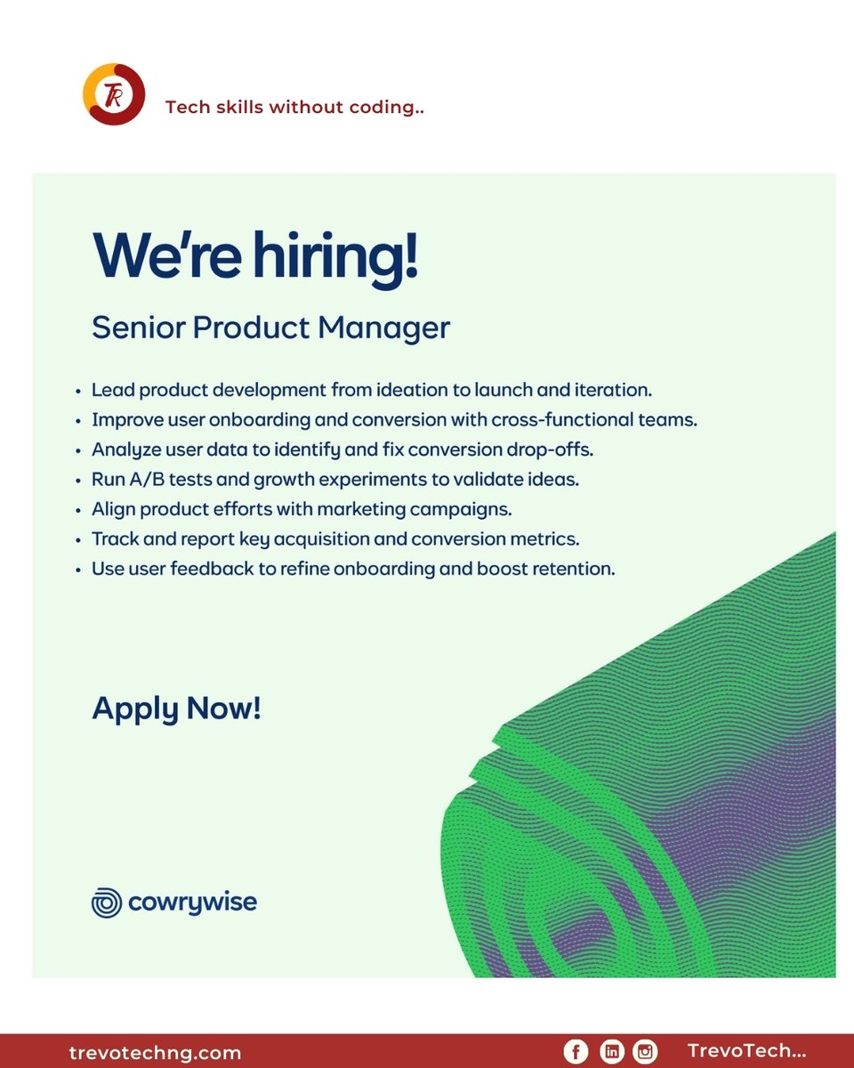 TrevotechA's tweet photo. Here are some no-code Tech roles you can apply for this week. We have a Tech Jobs Community where we drop job updates weekly.

📩 Want to join?
Comment “JOB” below and we’ll send you the link to get in!

#NoCodeJobs #TechCareers #ProductJobs #Transitiontotech #TechWithoutCode https://t.co/ar4pNgNFTJ