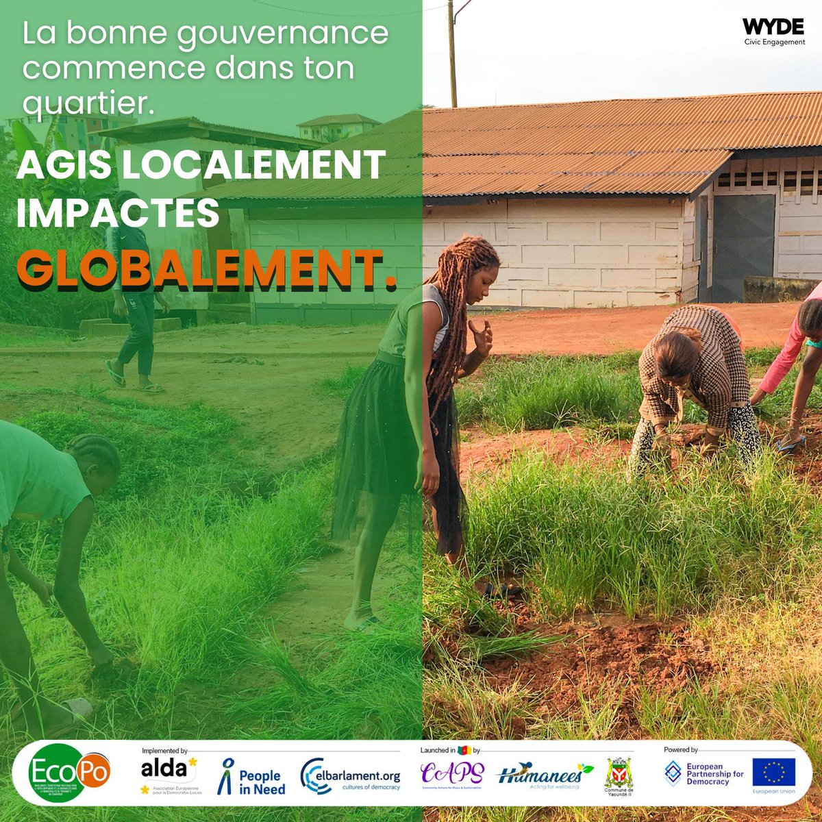 humaneesCMR's tweet photo. 🔗#EcoPô
🌍 La bonne gouvernance commence dans ton quartier ! ✨

Agis localement, impacte globalement ! �♀️🌱

Ensemble, engageons nous pour un avenir durable et une société plus juste. 💡🤝

#WYDEngagement #WYDEcommunity #ActTogether  #ImpactSocial #WydeCivic #AgirEnsemble https://t.co/4pPNAEpsmu