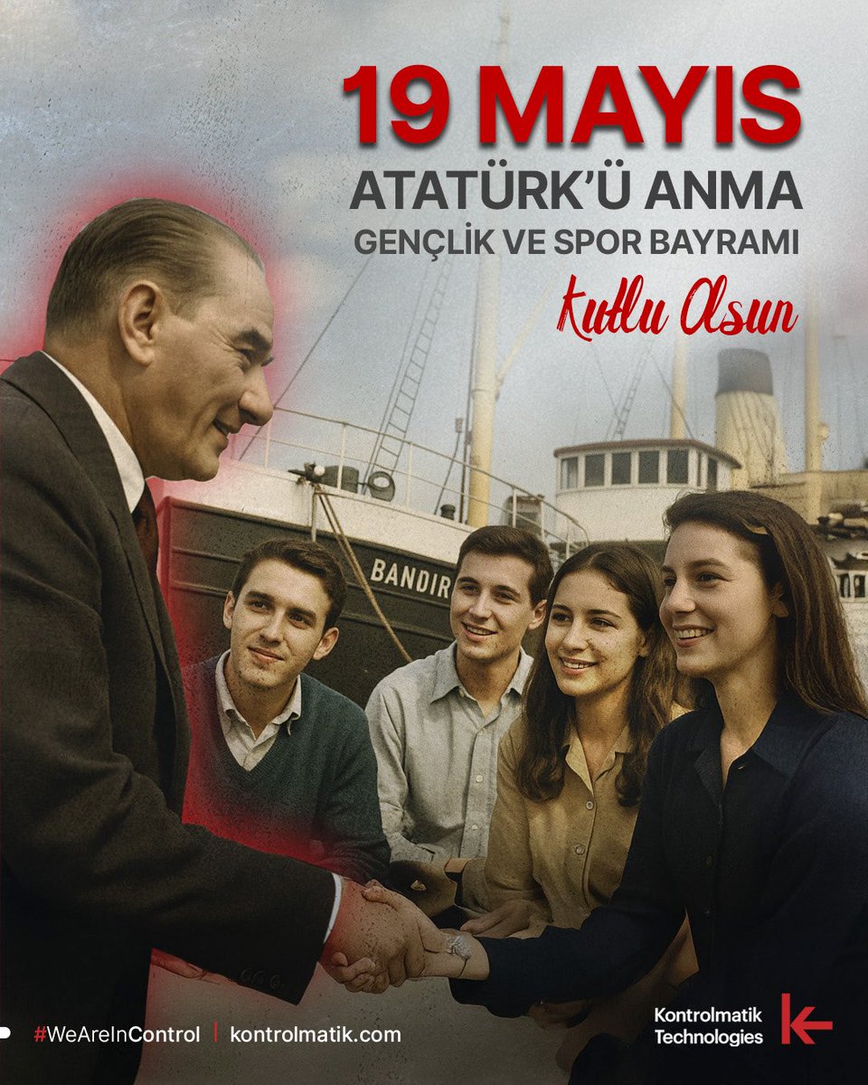 Yarının teknolojilerini inşa ederken gücümüzü gençlikten alıyoruz.

Cumhuriyetimizin kurucusu Gazi Mustafa Kemal Atatürk’ü saygı ve minnetle anıyor,
19 Mayıs Atatürk’ü Anma, Gençlik ve Spor Bayramı’nı kutluyoruz.

#kontrolmatik
