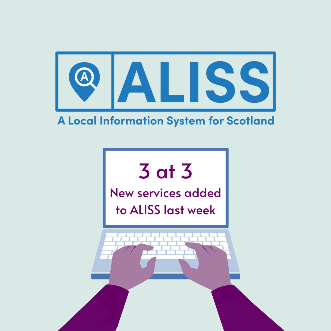 ALISS (@alissprogramme) on Twitter photo 3 at 3!
1) REACH Service, Glasgow | <a href="/quarriers/">Quarriers</a> | aliss.org/services/57e01…
2) Wicketz Glasgow | <a href="/WicketzGla/">Wicketz Glasgow</a> | aliss.org/services/560ca…
3) The Action Group - Edinburgh | <a href="/TheActionGroup_/">The Action Group</a> |
aliss.org/services/cf8bd… 3 at 3!
1) REACH Service, Glasgow | <a href="/quarriers/">Quarriers</a> | aliss.org/services/57e01…
2) Wicketz Glasgow | <a href="/WicketzGla/">Wicketz Glasgow</a> | aliss.org/services/560ca…
3) The Action Group - Edinburgh | <a href="/TheActionGroup_/">The Action Group</a> |
aliss.org/services/cf8bd…
