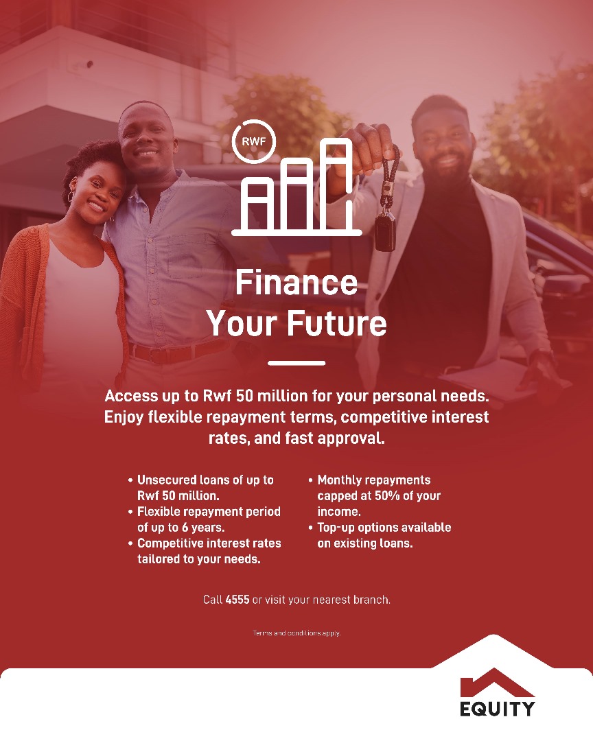 NewTimesRwanda's tweet photo. [AD]: @RwEquityBank is offering unsecured personal loans of up to Rwf 50 million—with flexible repayment plans, competitive interest rates, and fast approval.

Visit your nearest Equity branch or call 4555 today. https://t.co/1dqt1xHLBr