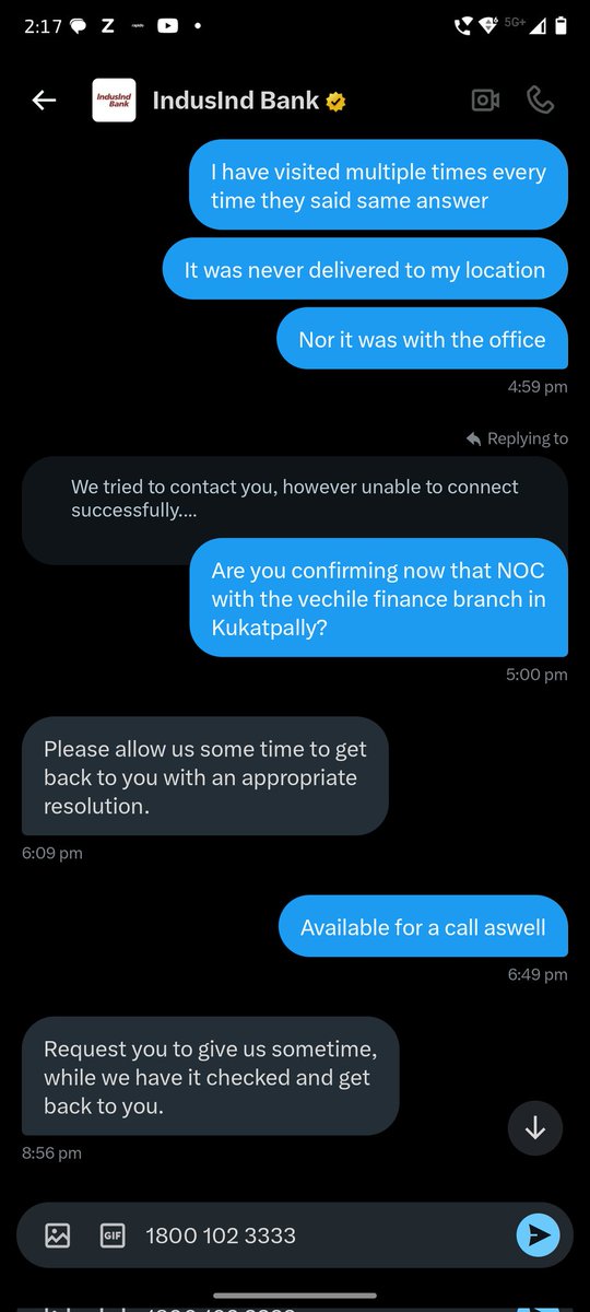 Pranaynaini's tweet image. @MyIndusIndBank It’s been over 2 months since I first requested my two-wheeler loan NOC. Despite multiple visits and previous tweets, I still haven’t received any proper assistance. I have even  multiple calls to call centre and sent multiple emails #failedservice #IndusindBank