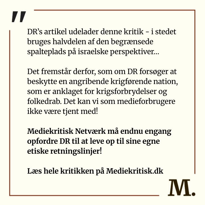 mediekritisk_n's tweet image. Israel angriber igen hospitaler, og DR videregiver igen ukritisk Israels forklaringer.
Efter utallige ulovlige angreb på hospitaler og endnu flere gange mikrofonholderi for Israel, spørger Mediekritisk Netværk, om DR bevidst forsøger at beskytte Israel?
I denne omgang har både…