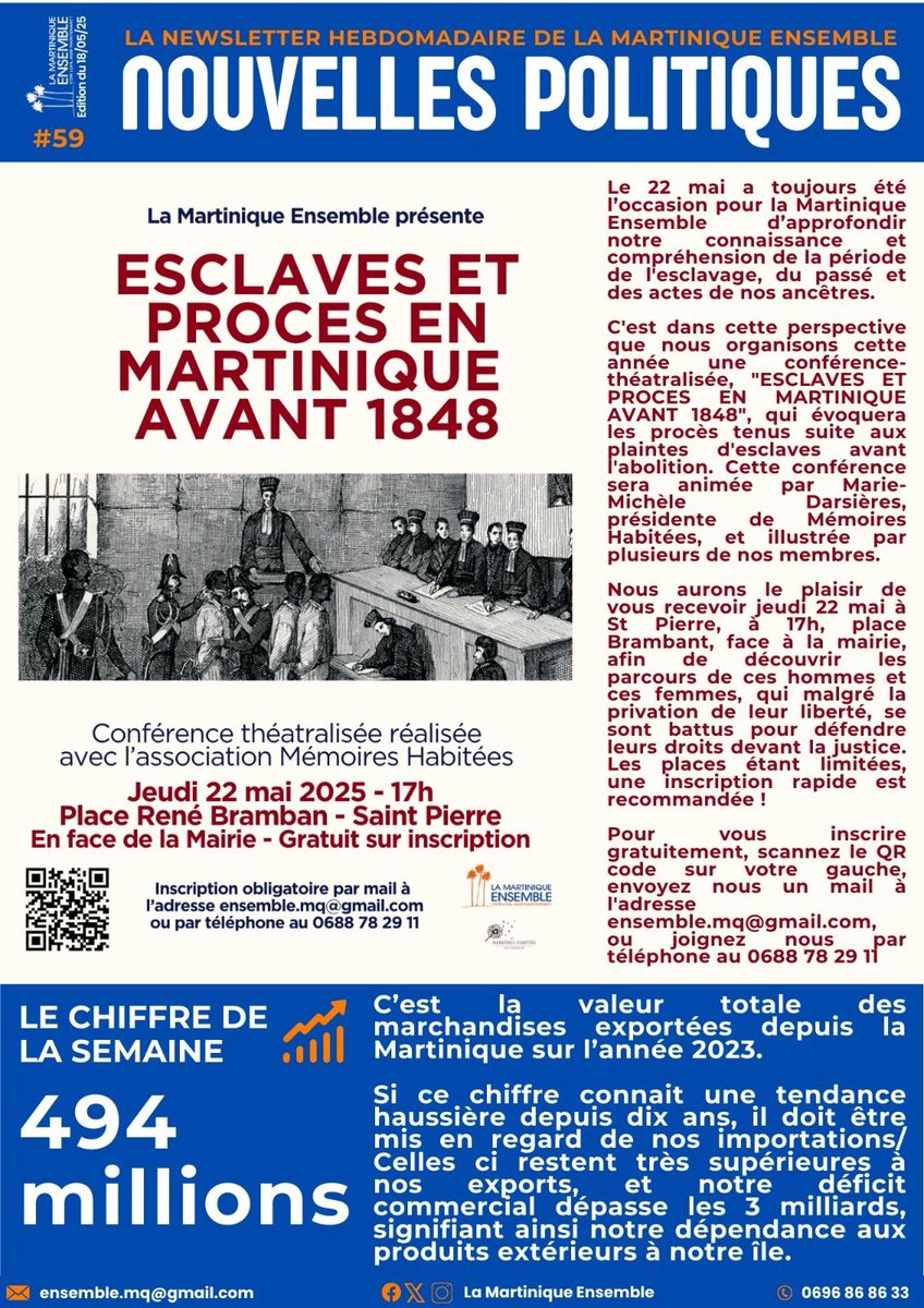 59eme édition de la newsletter de la Martinique Ensemble 
Bonne lecture 😊
