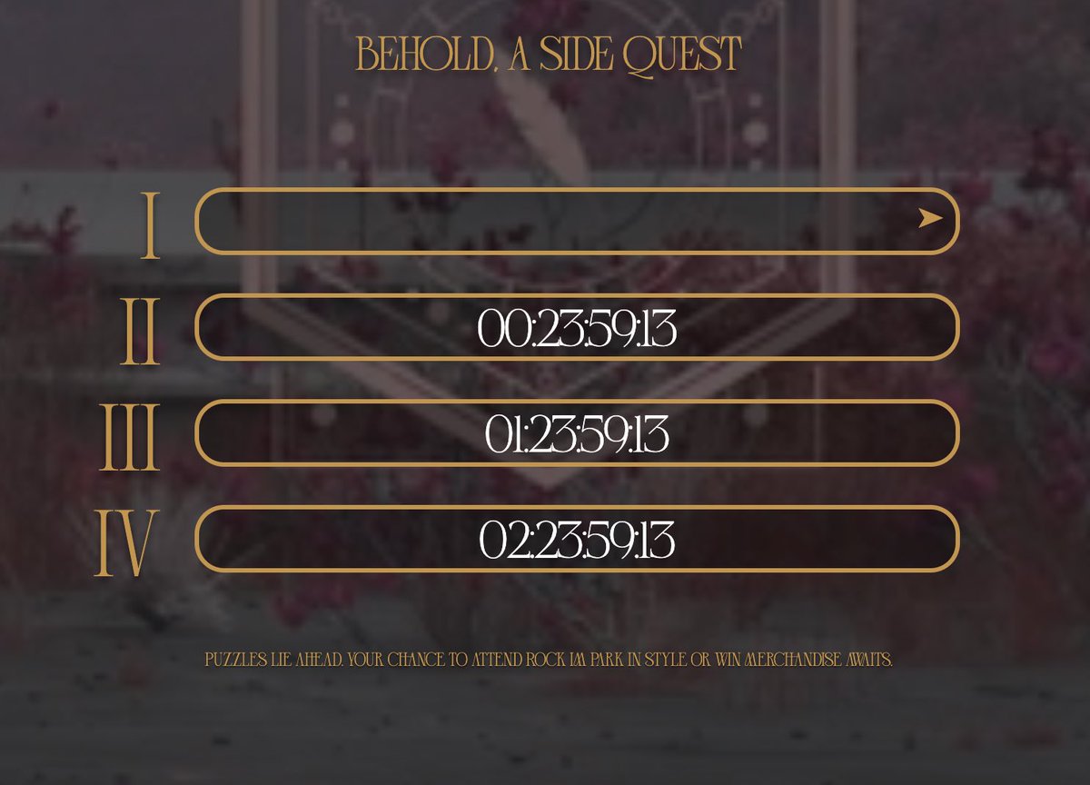 it seems to be puzzles that, when solved, gives people a chance to win tickets for rock im park! wishing the germans, austrians and swiss people participating hella fun and good luck 🤍