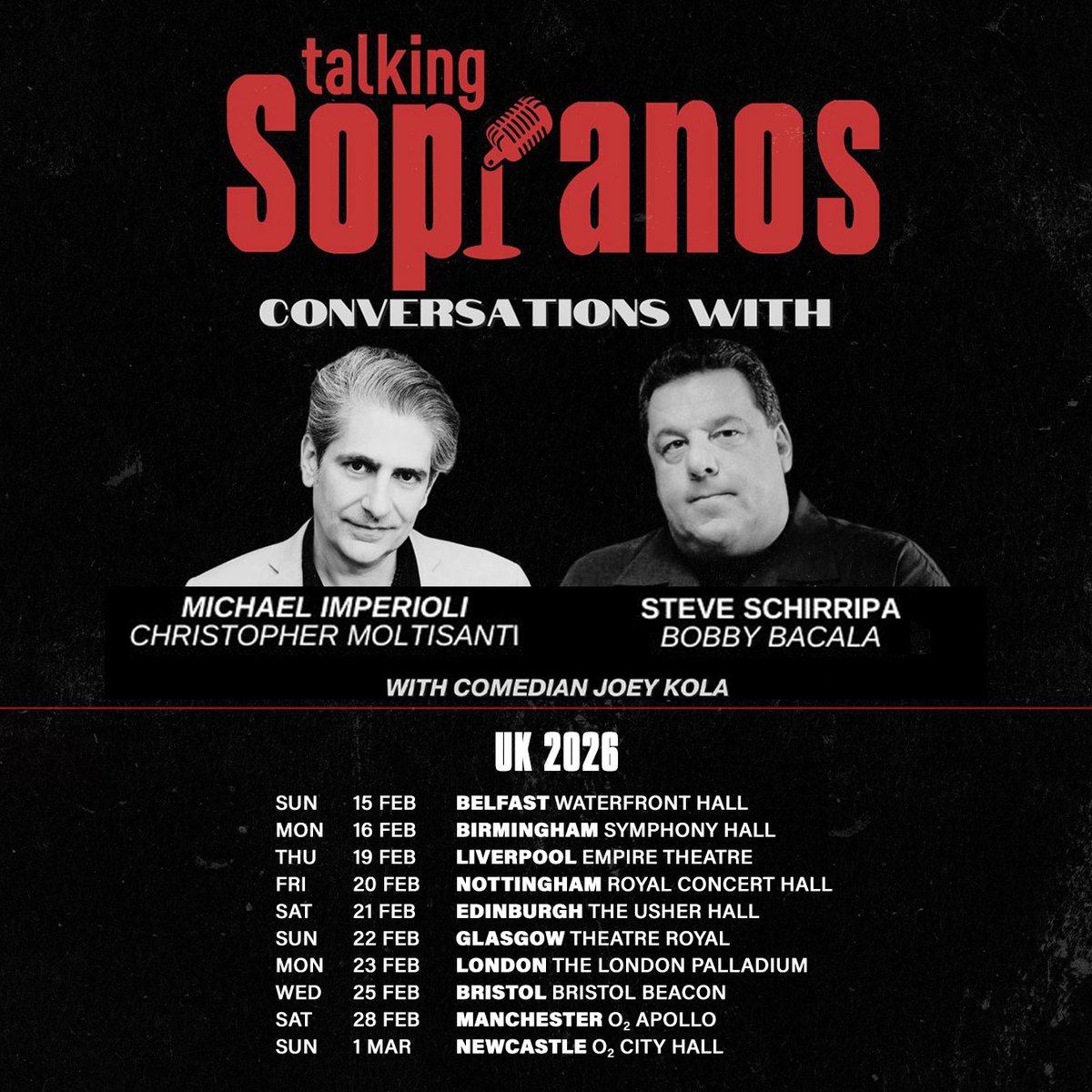 The London Palladium (@londonpalladium) on Twitter photo 📣 NEWS: Join Sopranos stars Michael Imperioli and Steve Schirripa for hilarious stories and behind-the-scenes memories in a thrilling live experience 💯<a href="/talkingsopranos/">Talking Sopranos</a>
🎟️ Tickets go on general sale Fri 23 May, 10am but sign up to our presale: lwtheatres.co.uk/whats-on/talki… 📣 NEWS: Join Sopranos stars Michael Imperioli and Steve Schirripa for hilarious stories and behind-the-scenes memories in a thrilling live experience 💯<a href="/talkingsopranos/">Talking Sopranos</a>
🎟️ Tickets go on general sale Fri 23 May, 10am but sign up to our presale: lwtheatres.co.uk/whats-on/talki…