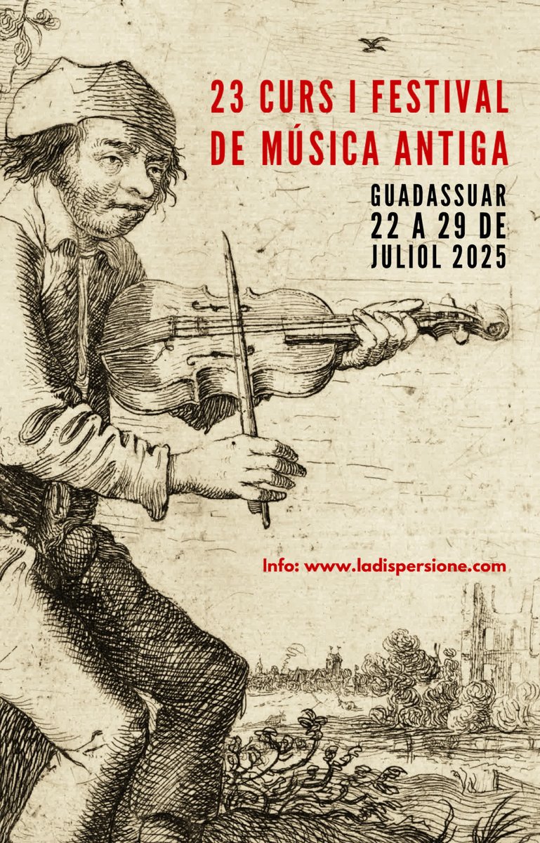 ladispersione's tweet photo. 23 CURSO Y FESTIVAL DE MÚSICA ANTIGUA - GUADASSUAR (VALÈNCIA)
Información: https://t.co/RJRPeY8jcn... 
https://t.co/InCAZct8kJ...
Inscripciones: https://t.co/hDqRXDFeku https://t.co/nS6d7yQFTB