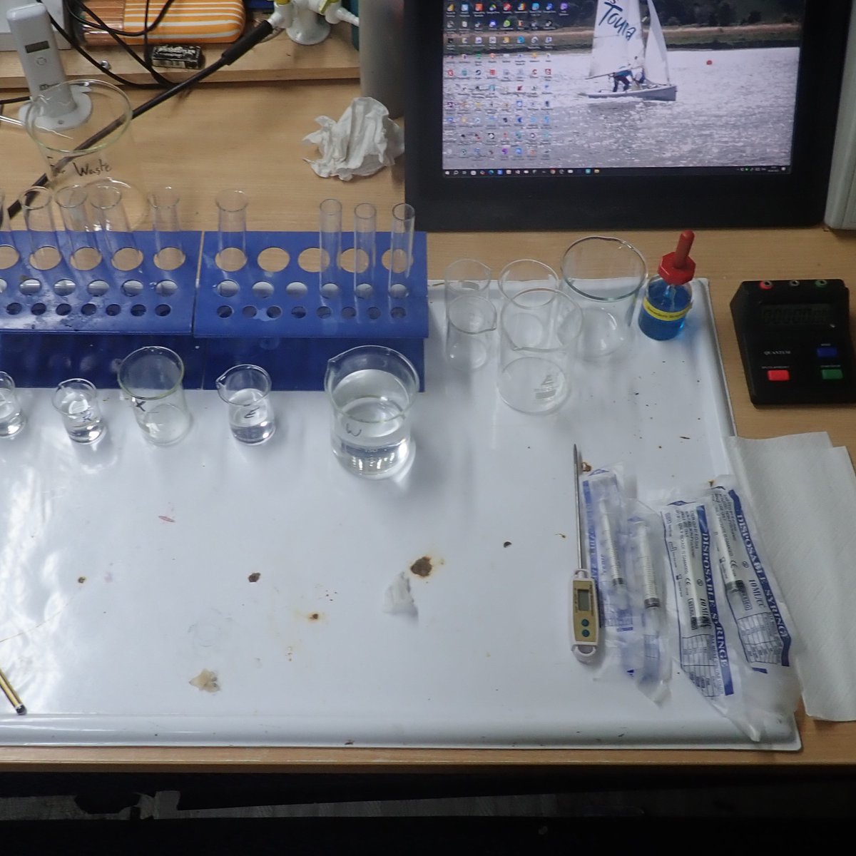 Some A-Level Biology involves practising experimental techniques, like creating serial dilutions to determine the unknown concentration. The students have to learn to be accurate, and this comes with practice.