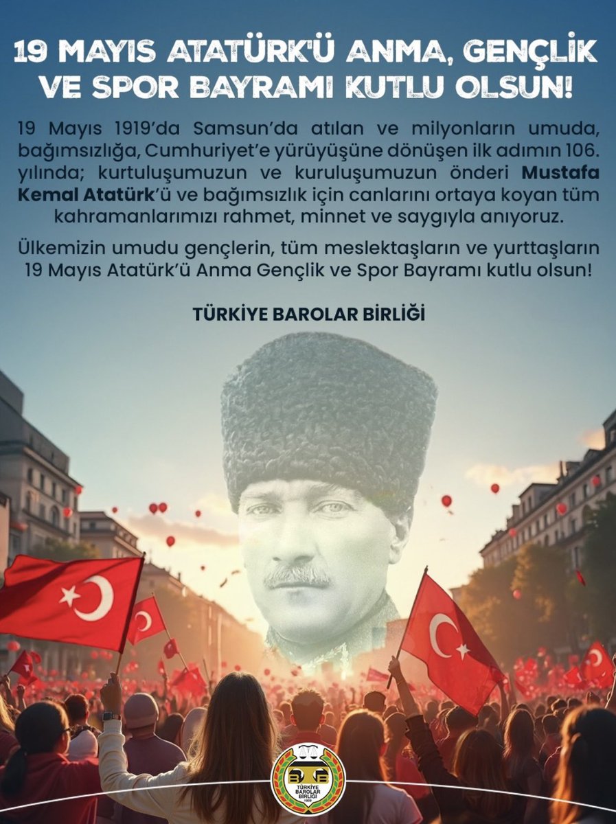 19 Mayıs Atatürk’ü Anma, Gençlik ve Spor Bayramınız Kutlu Olsun