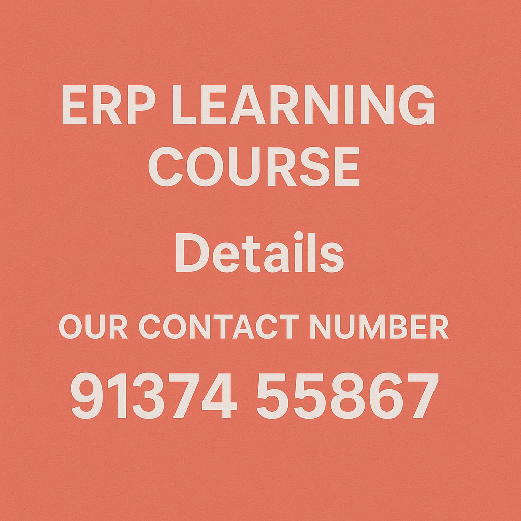 ErplearningC's tweet image. ERP Learning Course

Visit At : erplearningcenter.com

📞 Call us now to register: 91374 55867

🔗 #ERP #ERPCourse #LearnERP #SAPTraining #DigitalSkills #CareerGrowth #BusinessSoftware #EnterpriseSolutions #ERPTraining #IQRAITSolutions