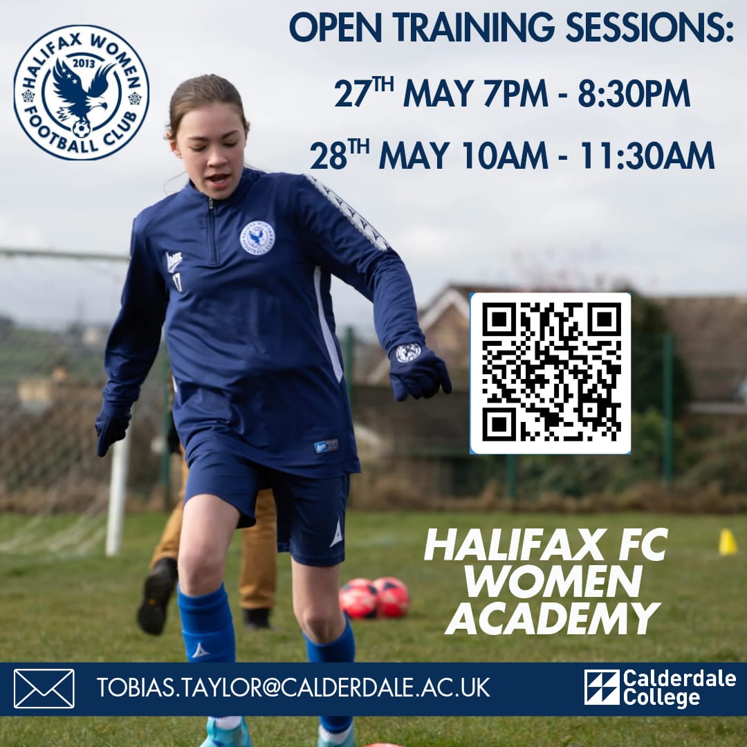 Calderdale College Sport Academies (@cc_sacademies) on Twitter photo Don't forget about our upcoming Open Sessions four <a href="/HalifaxFCWomen/">Halifax FC Women</a> Football Academy at Calderdale College, open to those looking at joining Calderdale this year or in the future ⚽️
Sign up here: forms.office.com/e/2QK7Rt6TZ2
#Womensfootball #Flytogether #FAWNL Don't forget about our upcoming Open Sessions four <a href="/HalifaxFCWomen/">Halifax FC Women</a> Football Academy at Calderdale College, open to those looking at joining Calderdale this year or in the future ⚽️
Sign up here: forms.office.com/e/2QK7Rt6TZ2
#Womensfootball #Flytogether #FAWNL