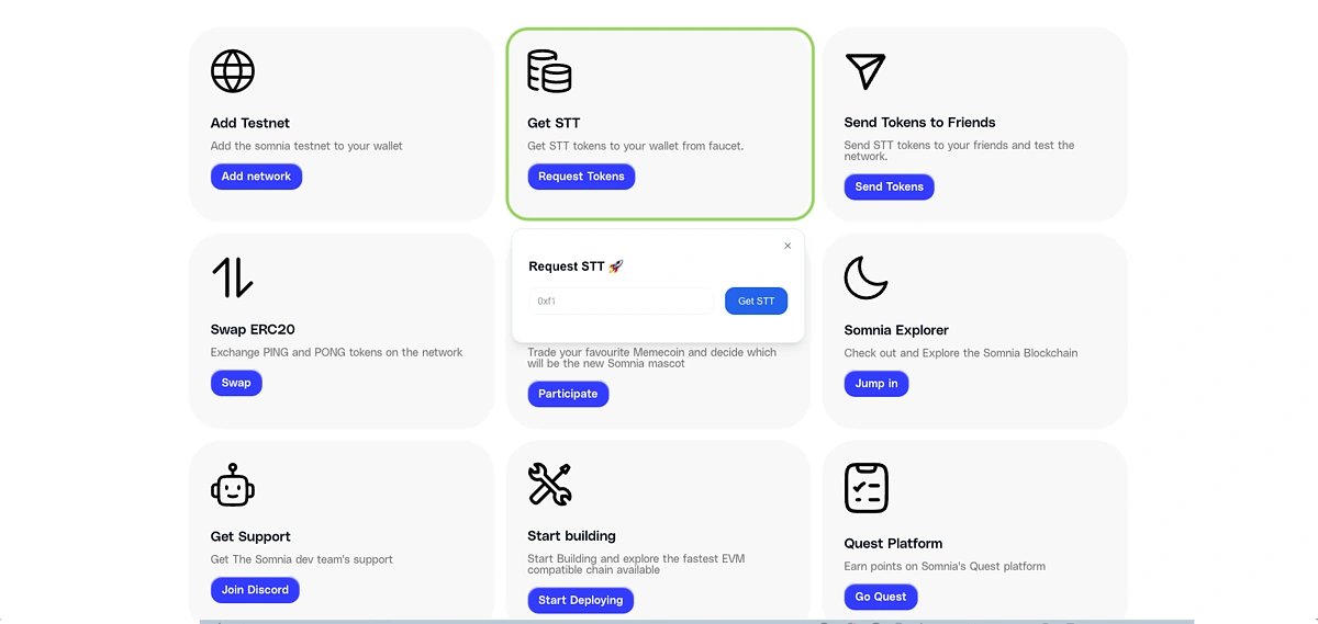 InesOktasa's tweet image. Step 3: Get and Send STT Tokens
Now, it’s time to get some tokens. Request Tokens under Get STT and a small window will appear where you can click Get STT to send the tokens to your wallet. STT tokens are claimable every 24 hours. 
Get STT tokens..
#MasterCreator
