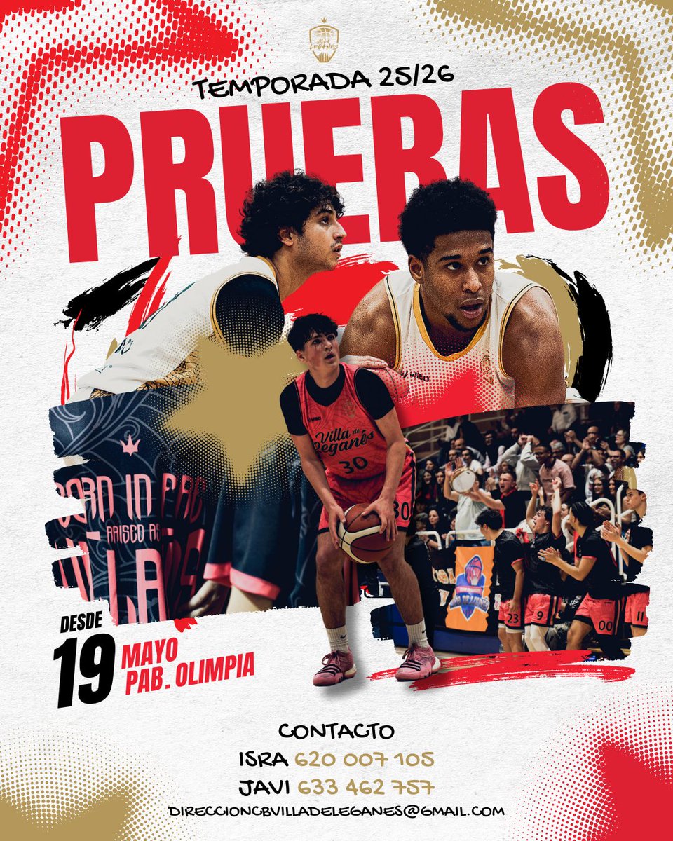 🏀 ¿Quieres formar parte del CB Villa de Leganés en la temporada 25/26? ¡Es tu momento! Participa en las pruebas y únete a nuestro proyecto. Inscríbete aquí 👉 docs.google.com/forms/d/e/1FAI…
