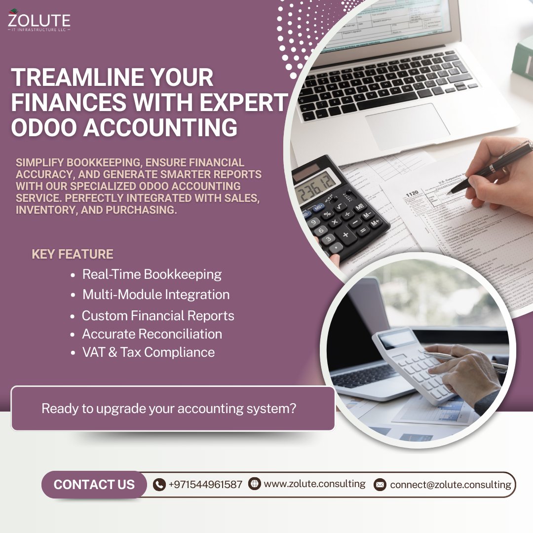 ZOLUTE's tweet image. Tired of messy books and late reports?
zolute.consulting/services/odoo-…
Let Zolute’s Odoo Accounting experts bring order to your financial world.
#OdooAccounting #BookkeepingExperts #FinancialOptimization #SMBFinance #OdooSpecialist #ERPAccounting #SmartFinance #Zolute #DubaiBusiness