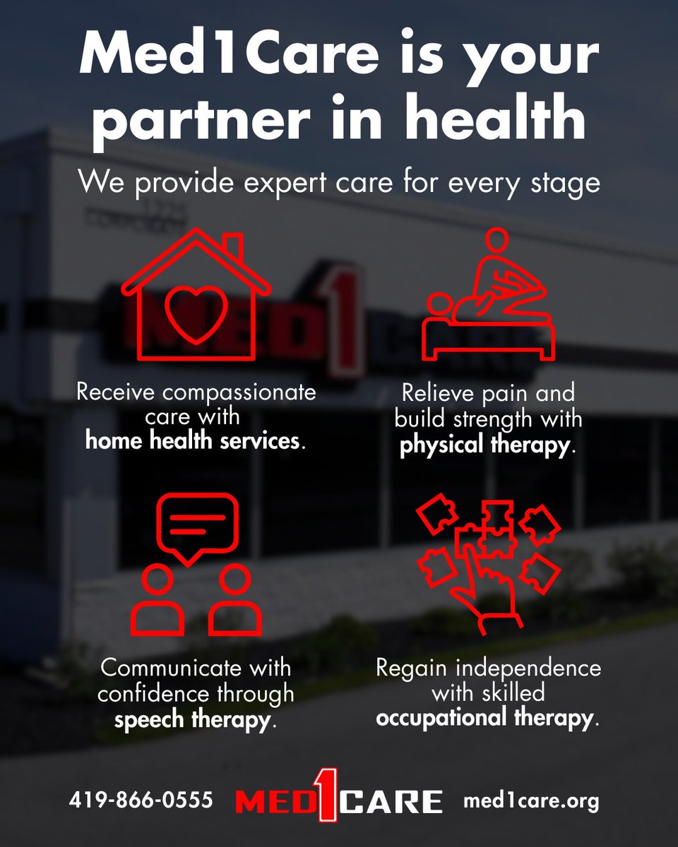 Visit med1care.org to learn more about partnering with #Med1Care! We provide expert care at every stage—home health, therapy, &amp; more.

❤️ Let’s work together to support your health, your families' health, or your patients' health.

#ToledoHealthcare #FindlayHealthcare