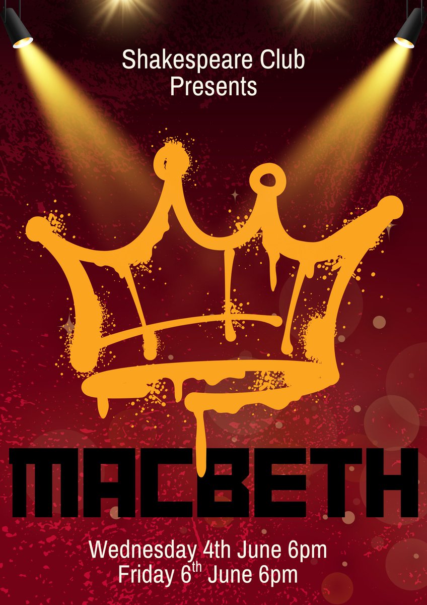 Our Year 5-6 Shakespeare Club are excited to announce that they will be performing Shakespeare's Macbeth in the School Hall, on Wednesday 4th June and Friday 6th June at 6pm. 

Please email us, phone us (01244 323890), or drop in to let us know if you would like tickets 🙂