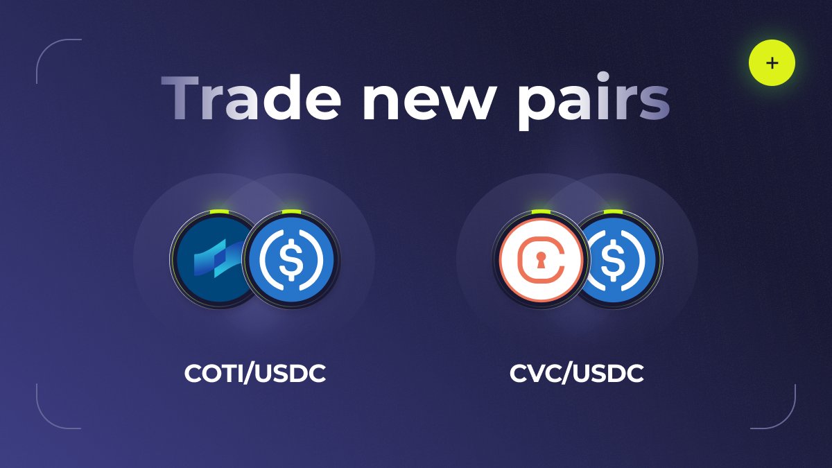 WhiteBit's tweet photo. Welcome new trading pairs:
• $COTI/$USDC: https://t.co/e4NgrrucMy
• $CVC/$USDC: https://t.co/8BAQaXaZbL
Stay tuned and be the first to learn about the latest updates! https://t.co/qSt1HLWAsZ