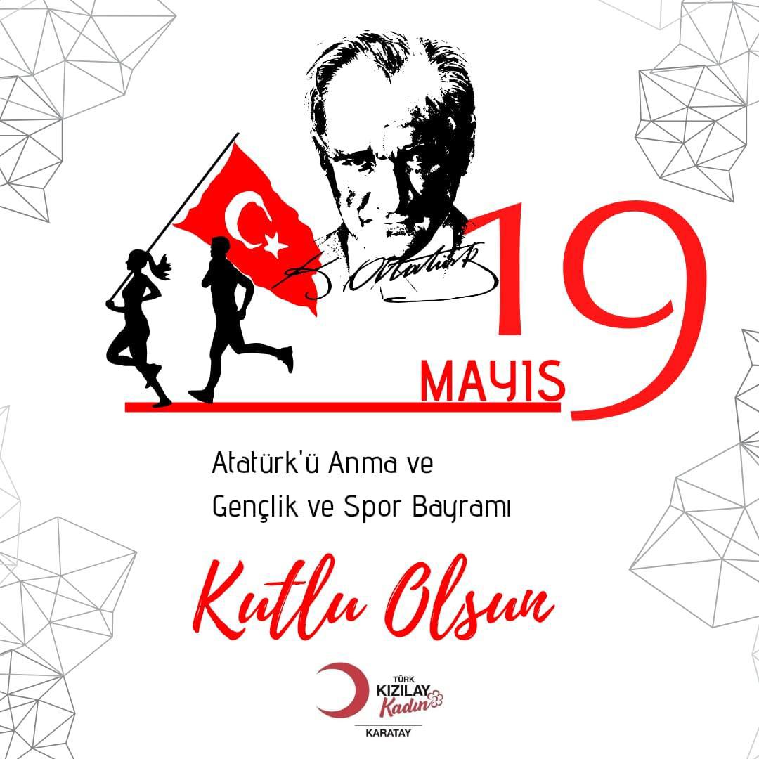 "Ey yükselen yeni nesil! Gelecek sizlerin ellerinde yükselecek." 
M. Kemal Atatürk

Gazi Mustafa Kemal Atatürk ve milli mücadele kahramanlarımızı saygı, rahmet ve minnetle anıyoruz. 
19 Mayıs Atatürk’ü Anma, Gençlik ve Spor Bayramı Kutlu Olsun.

#kızılay #kadın #karatay  #19mayıs