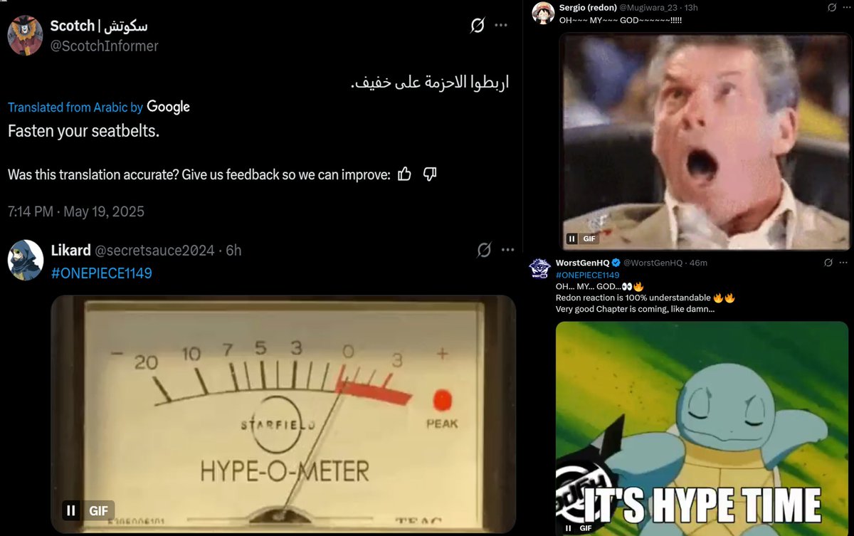 #ONEPIECE1149 Four different leakers hyping the chapter💀We definitely going to God Valley