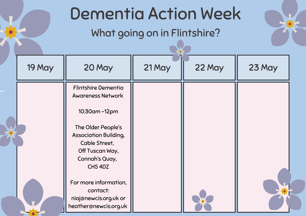NW Regional Partnership Board (@nwrpb) on Twitter photo There are many events taking place across North Wales for Dementia Action Week, here are just some that may be of interest. Whats going on in Flintshire? <a href="/FlintshireCC/">Flintshire Council</a> There are many events taking place across North Wales for Dementia Action Week, here are just some that may be of interest. Whats going on in Flintshire? <a href="/FlintshireCC/">Flintshire Council</a>