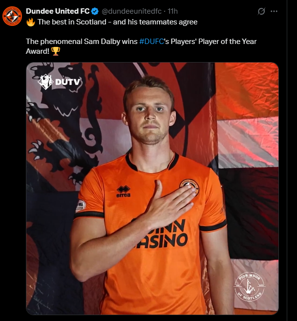 <a href="/dundeeunitedfc/">Dundee United FC</a> 'Players' Player of the Year
Sam Dalby