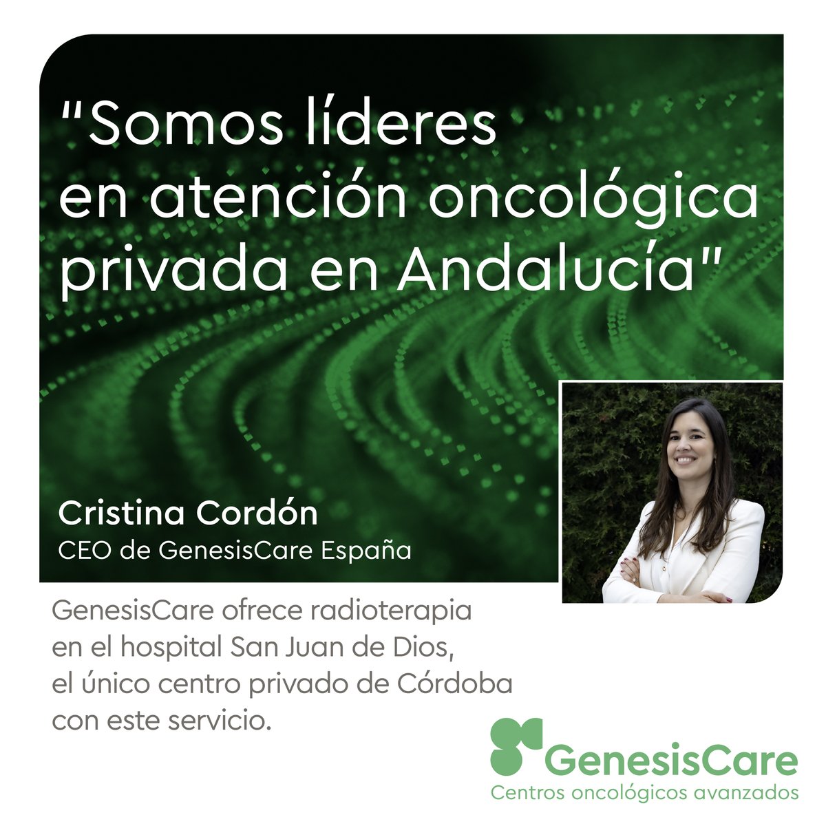 GenesisCare España (@genesiscarees) on Twitter photo 📍 En el <a href="/HSJDCordoba/">Hospital San Juan de Dios Córdoba</a>, GenesisCare ofrece un servicio único en la sanidad privada de la ciudad: tratamientos de radioterapia con la tecnología más avanzada. 📍 En el <a href="/HSJDCordoba/">Hospital San Juan de Dios Córdoba</a>, GenesisCare ofrece un servicio único en la sanidad privada de la ciudad: tratamientos de radioterapia con la tecnología más avanzada.