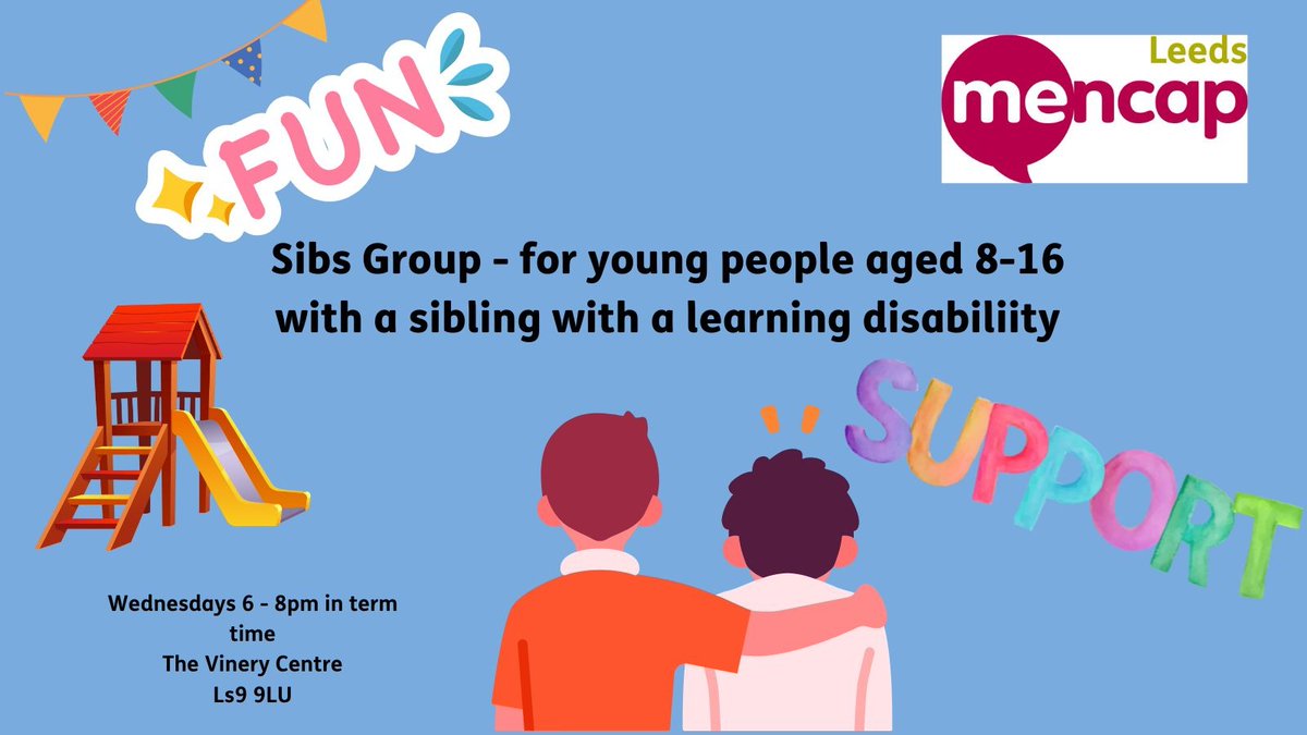 🌟Do you know about our Sibs Group?🌟

🙌Our term-time youth group creates a fun space for young people who have siblings with a learning disability. 

🔶Here, they can meet other children in a similar situation, decide their activities, and let off steam!