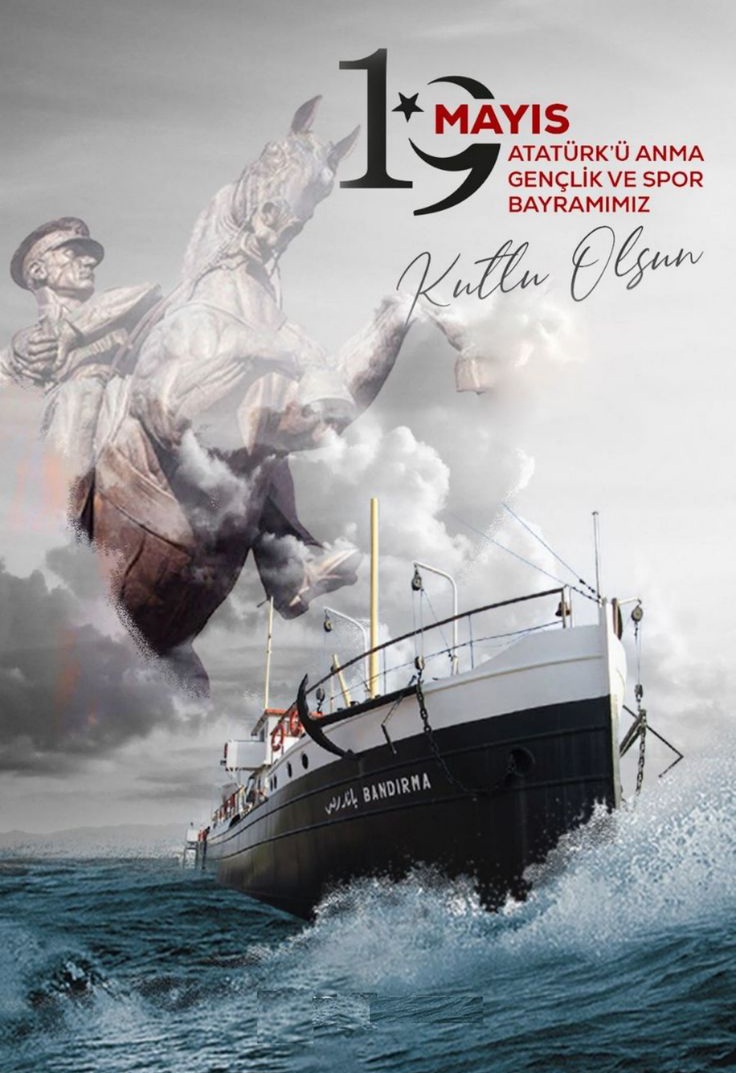 Hâlâ  Bandırma Vapurunda;

23 Nisan'da "Çocuğum" ben,
#19MAYIS 'ta "Gencim", 
30 Ağustos'ta "Zafer'im", 29 Ekim'de "Cumhuriyet'im... 

Çünkü ben ; Mustafa Kemal ATATÜRK'ün emanetlerinin bekçisiyim!

#19MayısAtatürküAnmaGençlikveSporBayramı mız kutlu olsun🇹🇷🇹🇷🇹🇷🇹🇷🇹🇷