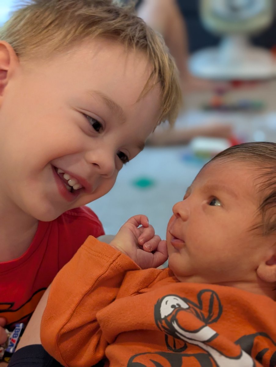 sroby25's tweet image. Hi friends!! Coming out of my long rest for a moment to share that I've added a new little adventurer to my party 🥰
Everyone is doing great & big brother is absolutely smitten!! ❤️
I'll be jumping back into the nerdy space soon, come find me on @bluesky 🦋