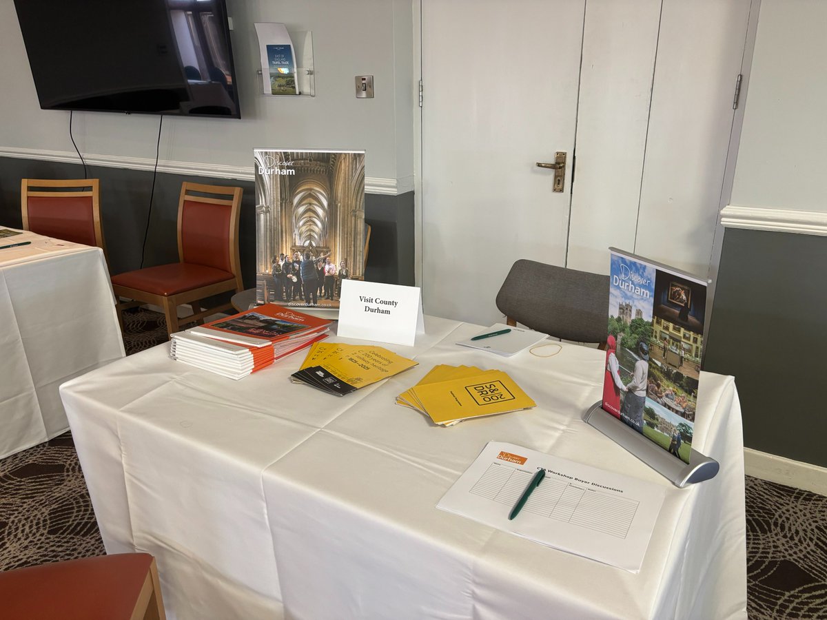Discover Durham (@discover_durham) on Twitter photo The #DiscoverDurham team are all set up for a morning of meetings at the <a href="/coachtourismUK/">Coach Tourism (CTA)</a> Spring networking event in Norwich today.
Excited to share what Durham has to offer for groups and showcase our brilliant itineraries.
#GroupTravel #CTANetworking The #DiscoverDurham team are all set up for a morning of meetings at the <a href="/coachtourismUK/">Coach Tourism (CTA)</a> Spring networking event in Norwich today.
Excited to share what Durham has to offer for groups and showcase our brilliant itineraries.
#GroupTravel #CTANetworking