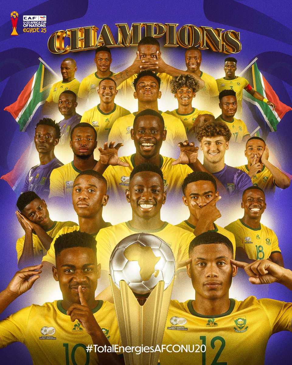 🇿🇦 SOUTH AFRICA 🇿🇦

The Amajitas won the first ever #TotalEnergiesAFCONU20 title in their history! 🤩