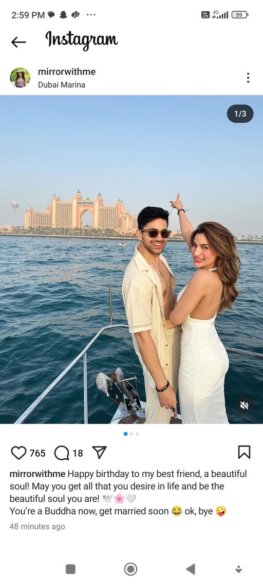 TheBajaoMan's tweet image. #Zainimam ringing in his 39th birthday with his bestie #suhanichaudhary in Dubai.  @tellyexpress