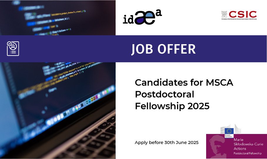 Inst. of Environmental Assessment & Water Research (@idaea_csic) on Twitter photo 📢#JobOffer #ExpressionOfInterest
We are seeking candidates to apply for <a href="/MSCActions/">Marie Skłodowska-Curie Actions</a>
Postdoctoral Fellowship 2025 to develop interpretable #MachineLearning models to predict molecular properties relevant to chemical safety and sustainability.
🔗bit.ly/4jW5atC 📢#JobOffer #ExpressionOfInterest
We are seeking candidates to apply for <a href="/MSCActions/">Marie Skłodowska-Curie Actions</a>
Postdoctoral Fellowship 2025 to develop interpretable #MachineLearning models to predict molecular properties relevant to chemical safety and sustainability.
🔗bit.ly/4jW5atC