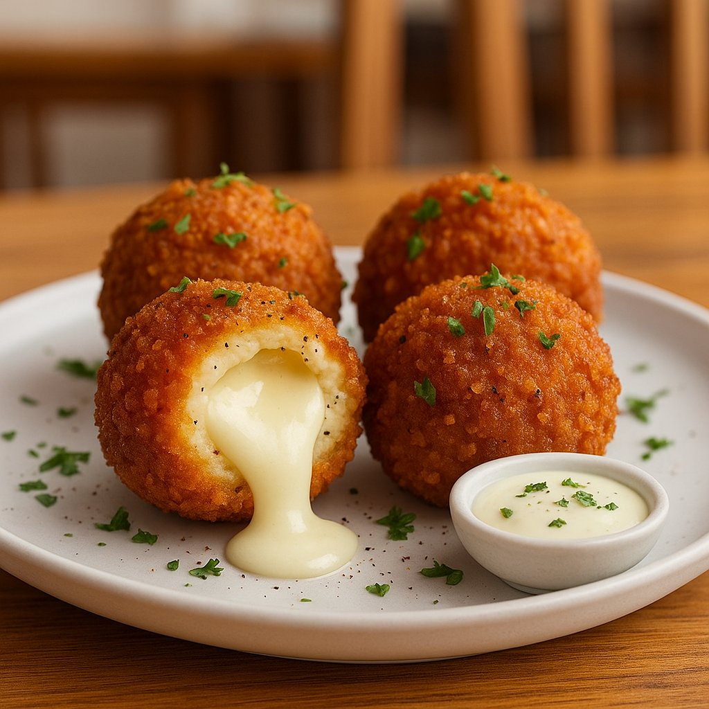 dipzblue's tweet photo. These golden Soy Cheese Balls paired with a spicy potato sauce are the ultimate vegetarian snack. Melted cheese, crunchy crust- what's not to love? Read full recipe in https://t.co/jJWH4v2frc #vegetarianRecipes #snacks #cheeseballs #Foodie #IndianSnacks #SoyRecipes #PartySnacks https://t.co/UuF7UtuSDc
