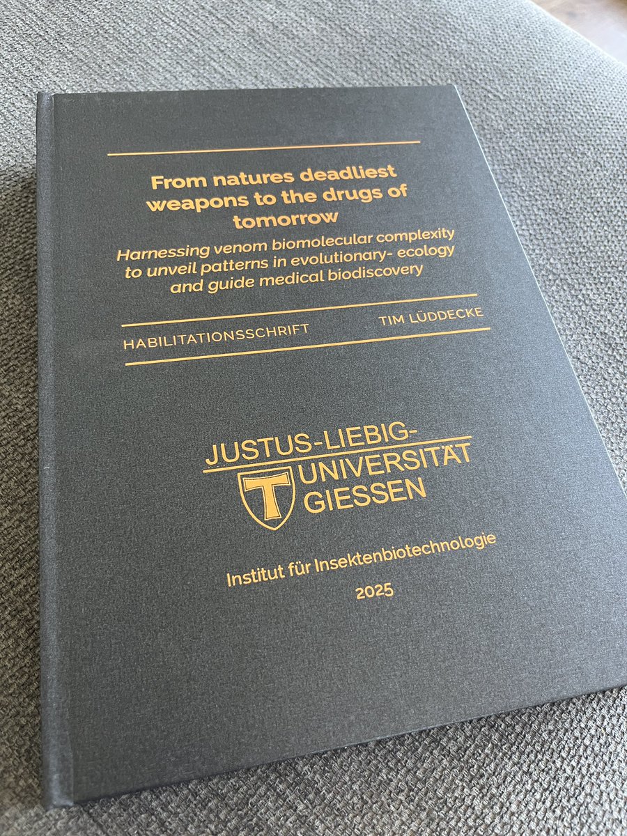 Dr. Tim Lüddecke (@luddecketim) on Twitter photo Happy to share that this small friend was born today! My Habilitation, officially submitted, contains 20 papers on venom biodiscovery and Evolution on ca. 400 pages. Thanks to my amazing team and colleagues who made this possible!
<a href="/Tschosei/">Josephine Dresler</a> <a href="/HurkaSabine/">Dr. Sabine Hurka (@hurkasabine.bsky.social)</a> et al Happy to share that this small friend was born today! My Habilitation, officially submitted, contains 20 papers on venom biodiscovery and Evolution on ca. 400 pages. Thanks to my amazing team and colleagues who made this possible!
<a href="/Tschosei/">Josephine Dresler</a> <a href="/HurkaSabine/">Dr. Sabine Hurka (@hurkasabine.bsky.social)</a> et al
