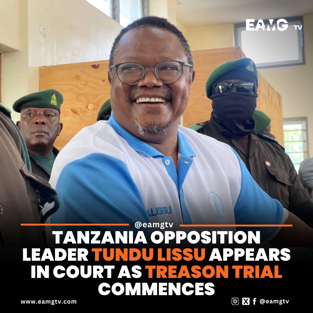 EAMGtv's tweet photo. .@TunduALissu , head of Tanzania's @ChademaTz , appeared in court on May 19, 2025, as he faces treason charges tied to his calls for electoral reforms, a case that could lead to a death sentence amid escalating political tensions.
Your Thoughts?
#EAMGtv #TunduLissu https://t.co/metS2IuJlh