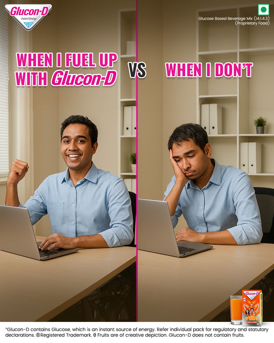 Glucon-D India (@glucondindia) on Twitter photo Feeling that mid-day slump? We've got you covered! Glucon-D is here to give you instant energy you need, to enjoy every moment. Shop now from the link in the bio!
#GluconD #ThakaanGoneEnergyOn #Flavours #VitaminC #InstantEnergy #TangyOrange Feeling that mid-day slump? We've got you covered! Glucon-D is here to give you instant energy you need, to enjoy every moment. Shop now from the link in the bio!
#GluconD #ThakaanGoneEnergyOn #Flavours #VitaminC #InstantEnergy #TangyOrange
