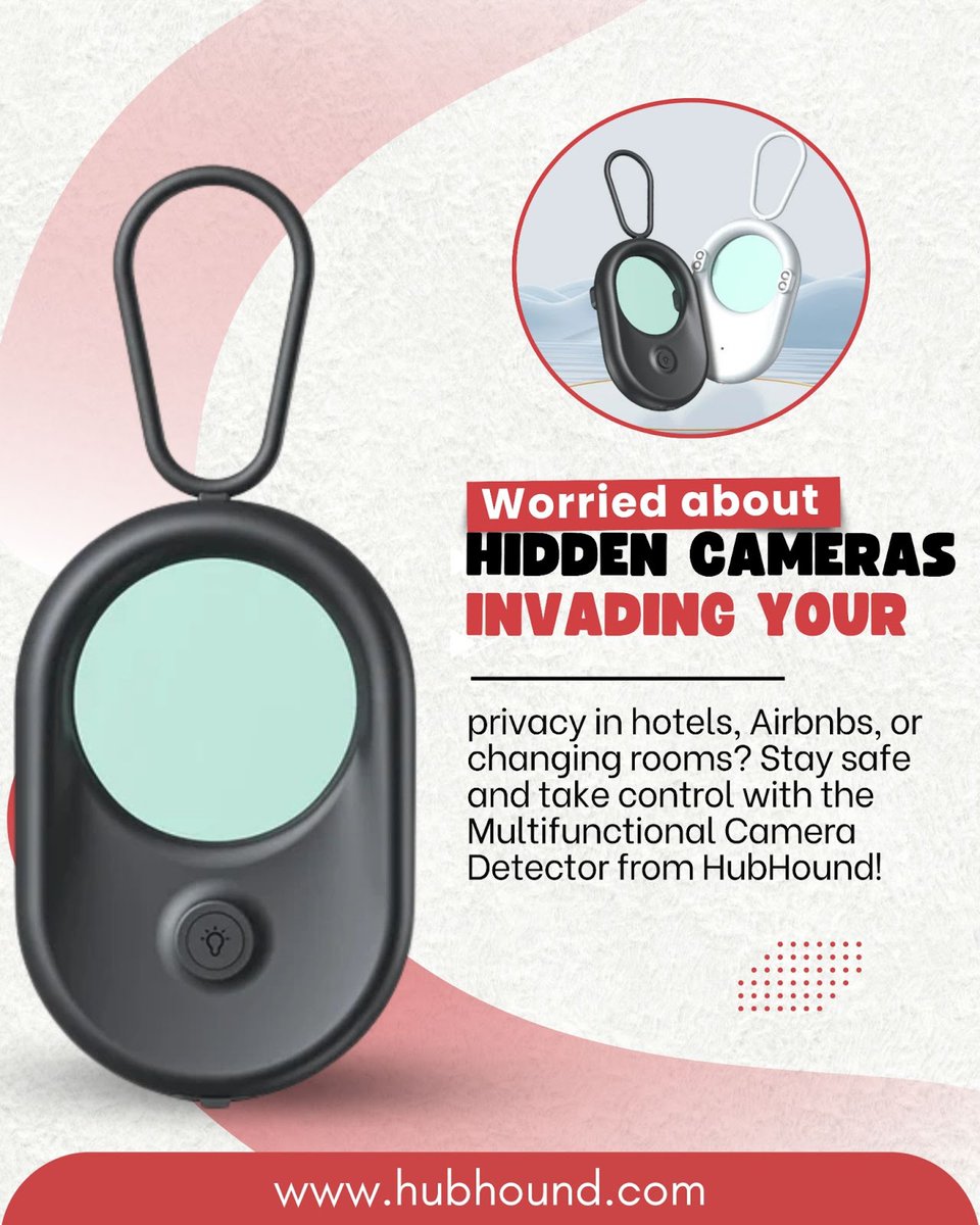 This compact device is your personal privacy guardian — designed to detect hidden cameras, GPS trackers, and other spying devices before they can compromise your security.

Why you'll love it:

 🔍 Detects hidden cameras instantly – even the tiniest ones!
 🧲 Finds GPS trackers