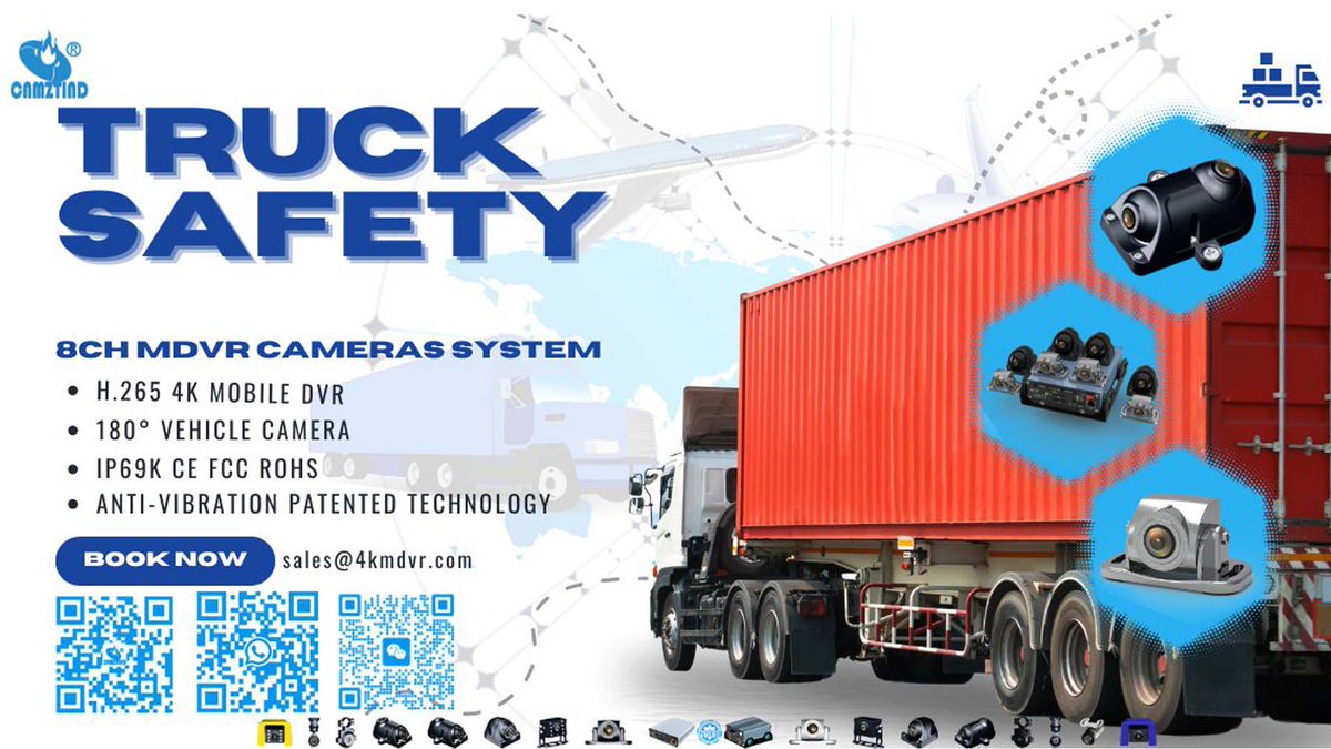 JUNLEE48187471's tweet image. The CNMZTIND 8CH Mobile DVR handles 200fps across 8 channels with zero frame loss.
Paired with 1080P 180° wide-angle cams, it delivers IP69K protection that thrives in the toughest fleet conditions.🔗 4kmdvr.com
#FleetSafety #MobileDVR #TruckCamera #IP69K #CNMZTIND