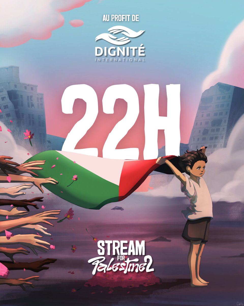 🇵🇸 On vous a écouté !

L’événement est prolongé jusqu’à 22h pour que même ceux au travail puissent nous rejoindre et finir la journée à nos côtés.

On vous attend nombreux pour ce dernier jour du #StreamForPalestine ❤️