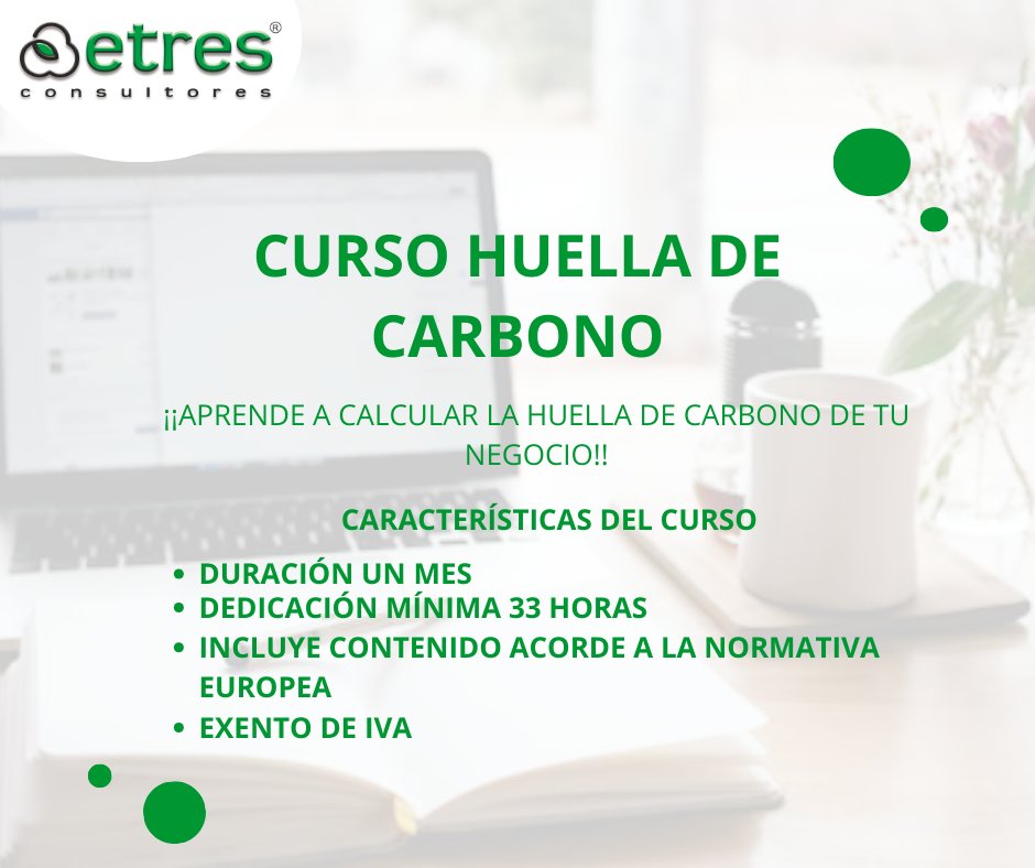 A partir de 2025 muchas empresas en España deberán calcular y registrar su huella de carbono y presentar un plan de reducción. Si quieres aprender a hacerlo y mejorar tus capacidades, fórmate online con expertos en el curso Huella de Carbono de ETRES Consultores #HuellaDeCarbono
