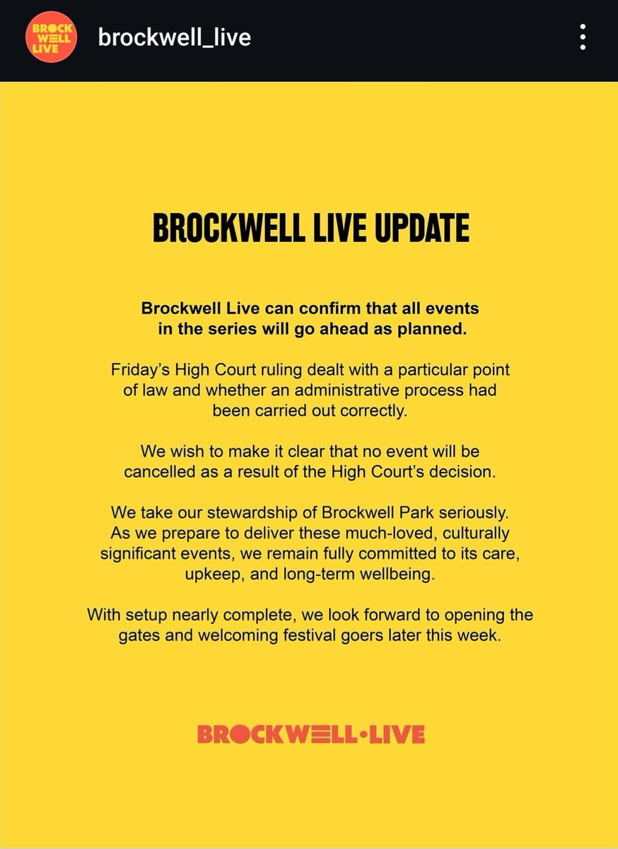 Dave Burke (@daveburke12) on Twitter photo Wonderful news. Events in Brockwell Park WILL go ahead. And the <a href="/xthetracks_/">Cross The Tracks</a> lineup is epic Wonderful news. Events in Brockwell Park WILL go ahead. And the <a href="/xthetracks_/">Cross The Tracks</a> lineup is epic