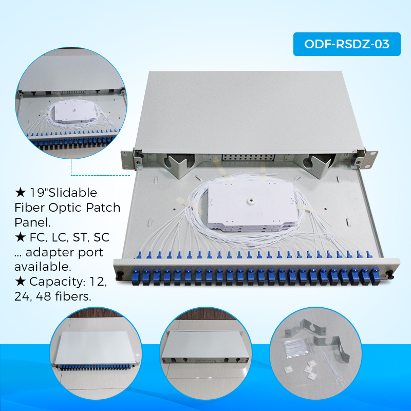 Recommand | ODF-RSDZ-03 
lnkd.in/gmFcw8U8
Material: ABS plastic
★19"Slidable Fiber Optic Patch Panel.
★ FC, LC, ST. SC... adapter port available.
★Capacity: 12.24,48 fibers.

#Terminalbox
#fiberoptic