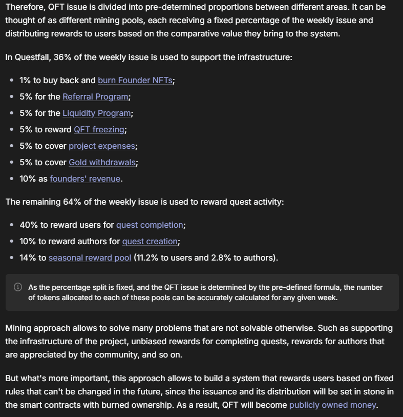 What happens when a Team decides to go a different path and build fair?

You get: 0 rug chance!

Swapping pool ownership?  Burned✅
QFT smart contract issuance ownership? Burned ✅
Every investor is a Founder? Check ✅
QFT becomes publicly owned money? Check ✅