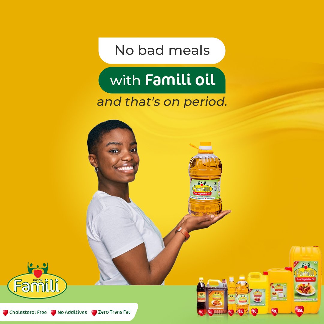 NosakFamili's tweet image. Chakam 📸 
Prove it yourself and see it's true🤭

Nosak Famili Oil doesn’t miss when it comes to premium quality —  your kitchen deserves that kind of consistency!

#NosakFamili #healthymeal #MondayMotivation #FamiliApproved #PureTaste