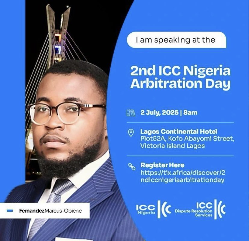 Arbitration is justice blended with charity." - Nachman of Breslov

I'm honoured to be speaking at the 2nd Iccnigeria Arbitration Day on 2 July 2025 at the Lagos Continental Hotel, Victoria Island, Lagos.

You can register to attend here:
lnkd.in/d3ni546M