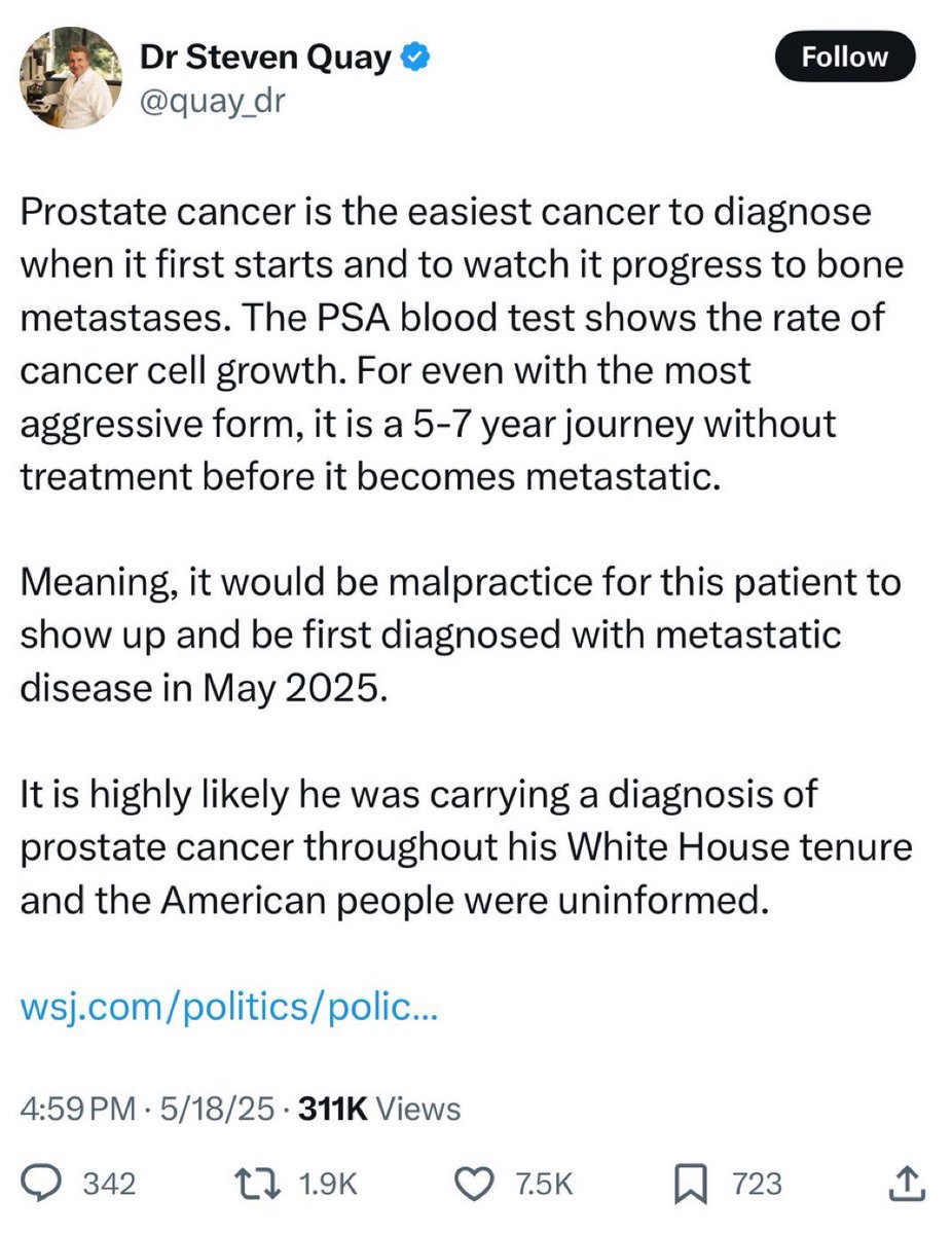 What I want to know is how did Dr. Jill Biden miss stage five metastatic cancer or is this yet another coverup???
More news link : rity.site/EBZiA